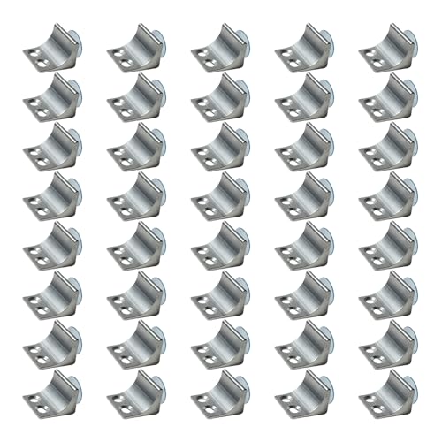 Image of Atlantic Glass Shelf Right Angle Fixing Clip Bracket Aluminium with Suction Cup (Silver, Standard Size) -Pack of 40 Pieces