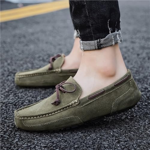 Loafers for Men Suede Vamp Stitching Details Deck Shoes Plain Toe Anti-Slip Flexible Lightweight Prom Party Slip-on3
