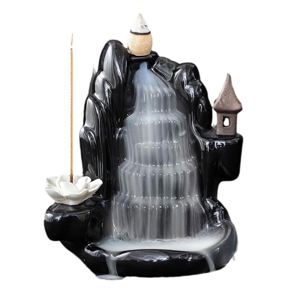 Incense Holder Base Backflow Incense Burner, Sandalwood, Aromatherapy, Creative Ceramic Ornaments, Stick Inserted Back Into The(B)