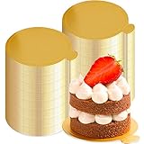 200 Pcs Mini Cake Boards, Round Golden Mousse Cake Boards Mini Cake Bases Cake Paper Board Cupcake...