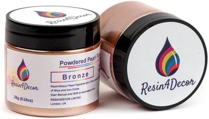 RESIN4DECOR Pearlescent Metallic Powdered Mica Pigment - Strong Colour Purity and Depth, Non-Toxic Titanium Dioxide - for Makeup, Epoxy Resin Crafts, Jewellery, Canvas, DIY Art - Bronze, 25g