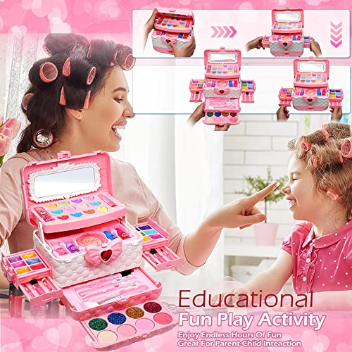 Rokkes Kids Makeup Kit For Girl - Toys For Girls Washable Make Up For Little Girls,Non Toxic Toddlers Cosmetic Kits,Child Play Makeup Toys For Girls, Age 4-12 Year Old Children Gift thumb #2