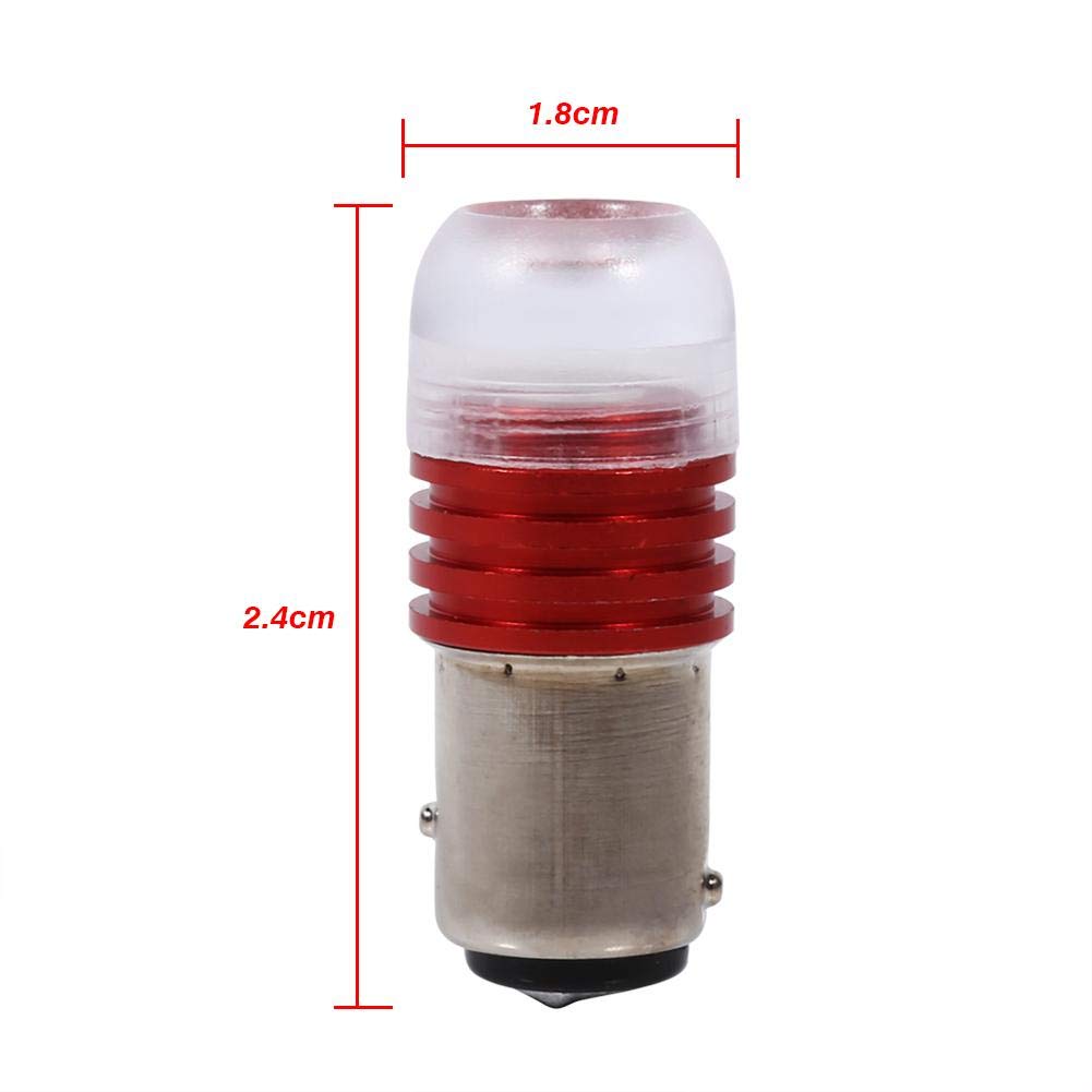 Keenso 2 piezas de luces de freno de coche universales para luces de freno, luces de freno, luz intermitente, 1157 2357 luz estroboscópica intermitente LED proyector bombillas de color rojo brillante