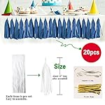 Dark Blue Tassel Garland 20 Pcs, Tissue Paper Tassels Garland Banner for Party Birthday Wedding Decoration Baby Shower Table Decor - Image 2