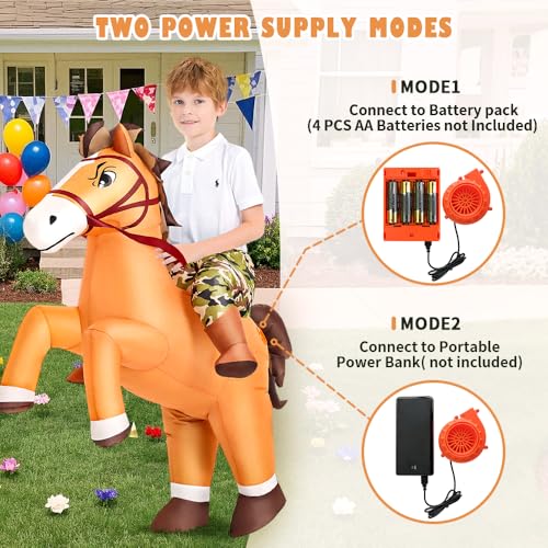 Disfraz Inflable de Caballo para Niños 7-10 años miniatura 2
