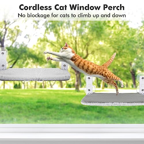Amosijoy CWP-M Cordless Cat Window Perch, Cat Hammock With 4 Suction Cups thumb #8
