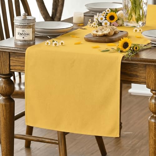 Artoid Mode, runner da tavolo giallo autunnale, lavabile in lavatrice, decorazione stagionale per cucina e sala da pranzo, ideale per decorazioni per feste a casa, 40x240 cm