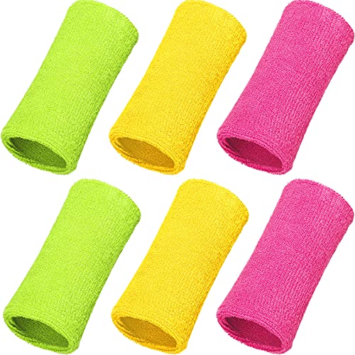 Image of WILLBOND 6 Inch Wrist Sweat Bands for Men Women Tennis Elastic Athletic Long Sweatband Wrist Absorbent for Basketball Tennis Running Outdoor Activity