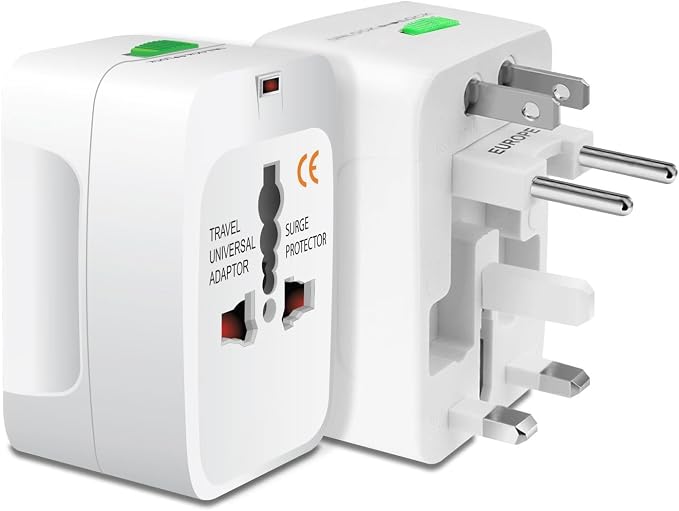 All-in-One Universal Travel Adapter, Upto 6A, Universal Socket, Swappable Pins for EU|KR|UK|US|JP|AUS|CN, for Mobile, Tablets, Laptops, & Grooming Devices