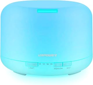 URPOWER 500ml Essential Oil Diffuser Humidifier - Ultrasonic Aromatherapy with 4 Timers, Auto Shut-Off for Home, Office, Yoga Spa
