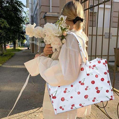 Image of KALIDI PVC Tote Bag Women's Kraft Paper Work Handbags Purses with Top Handle