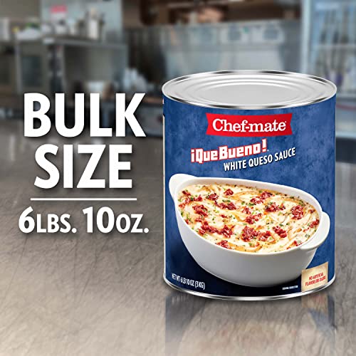 Image of Chef-mate Que Bueno White Queso and Nacho Cheese Sauce, Canned Food, 6 lb. 10 oz (#10 Bulk Can)