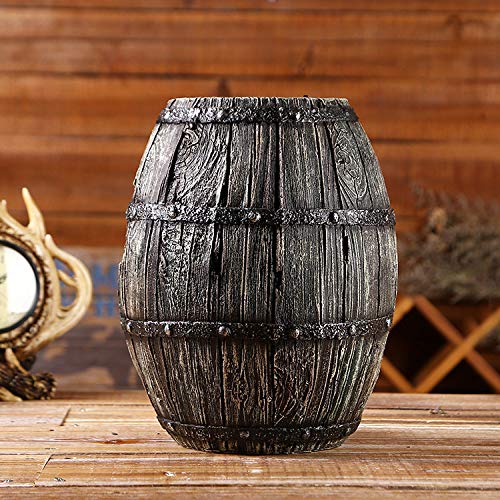 Statue baril de vin en résine rétro pour déco étagère maison