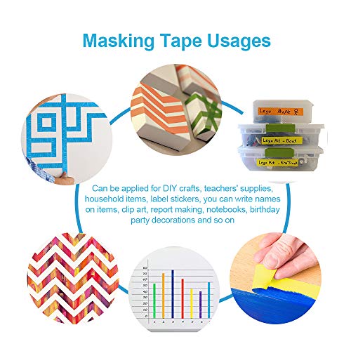 Aipker WH-MT-001 Colored Masking Tapes, 7Pcs Arts Rainbow Labelling Masking Tape Fun Supplies Kit thumb #2