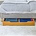 MUSEHOMEINC Solid Wood Under Bed Storage Drawer with 4-Wheels for Bedroom,Wooden Underbed Storage Organizer,Suggested for Twin and Full Size Platform Bed