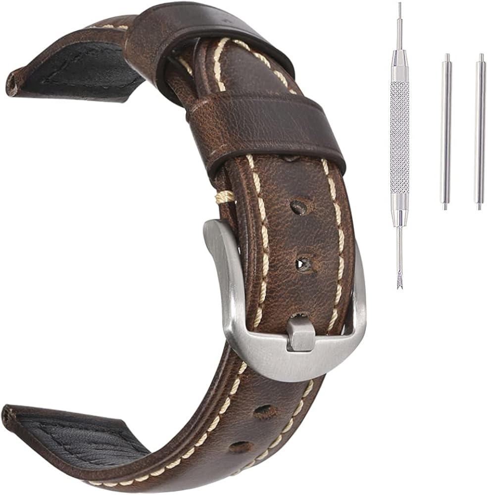 Vintage Leather Watch Band EACHE Watch Strap Oil Wax