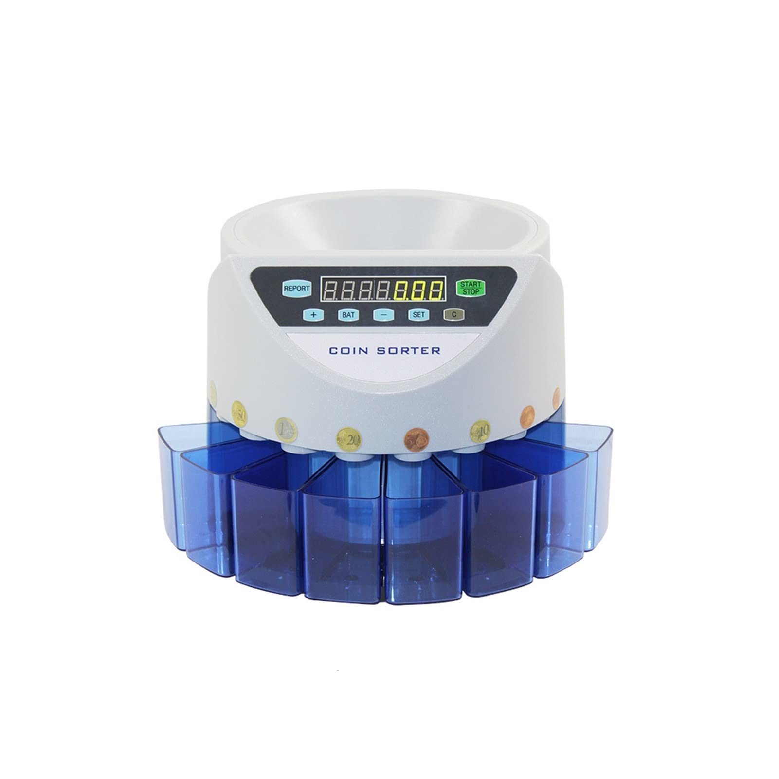 Liczarka do Pieniędzy Bill Counter Machine Blue mieszany SORTER EURO MONET DLA EUROLATYCZNY MACKI MONEKTÓW Z LUDZENIEM 8 Money Tube(Thailand)