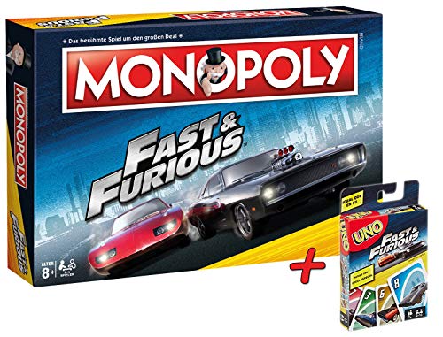 Preisvergleich Produktbild Monopoly Fast & Furious + UNO! Fast & Furious Kartenspiel