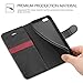 iPhone 6s Case, TUCCH® Wallet Leather Case for iPhone 6s / iPhone 6 (4.7 inch), Leather Wallet Cover Folio Book Cases with Kickstand, Business Card Slots, Cash Clip, Magnet Closure, Black with Red