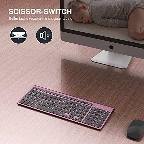 Bluetooth-KeyboardJ-JOYACCESS-Multi-Device-24GBT30BT50-Wireless-Bluetooth-Keyboard-Compatible-with-iMacMacMacBookLaptopAndroidWindows-Wine-Red