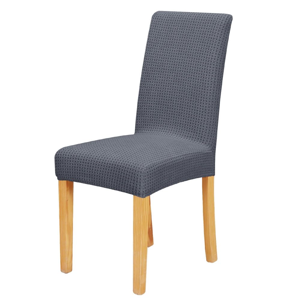 Lot de 6 housses de chaise jacquard gris T2 extensibles