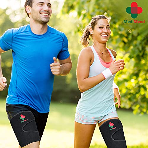 Adjustable Thigh Support, Large, Hamstring & Quad Pain Relief, Men & Women - Sports & Medical Support - Pulled Muscle Compression Sleeve for Sprains & Strains - Image 2