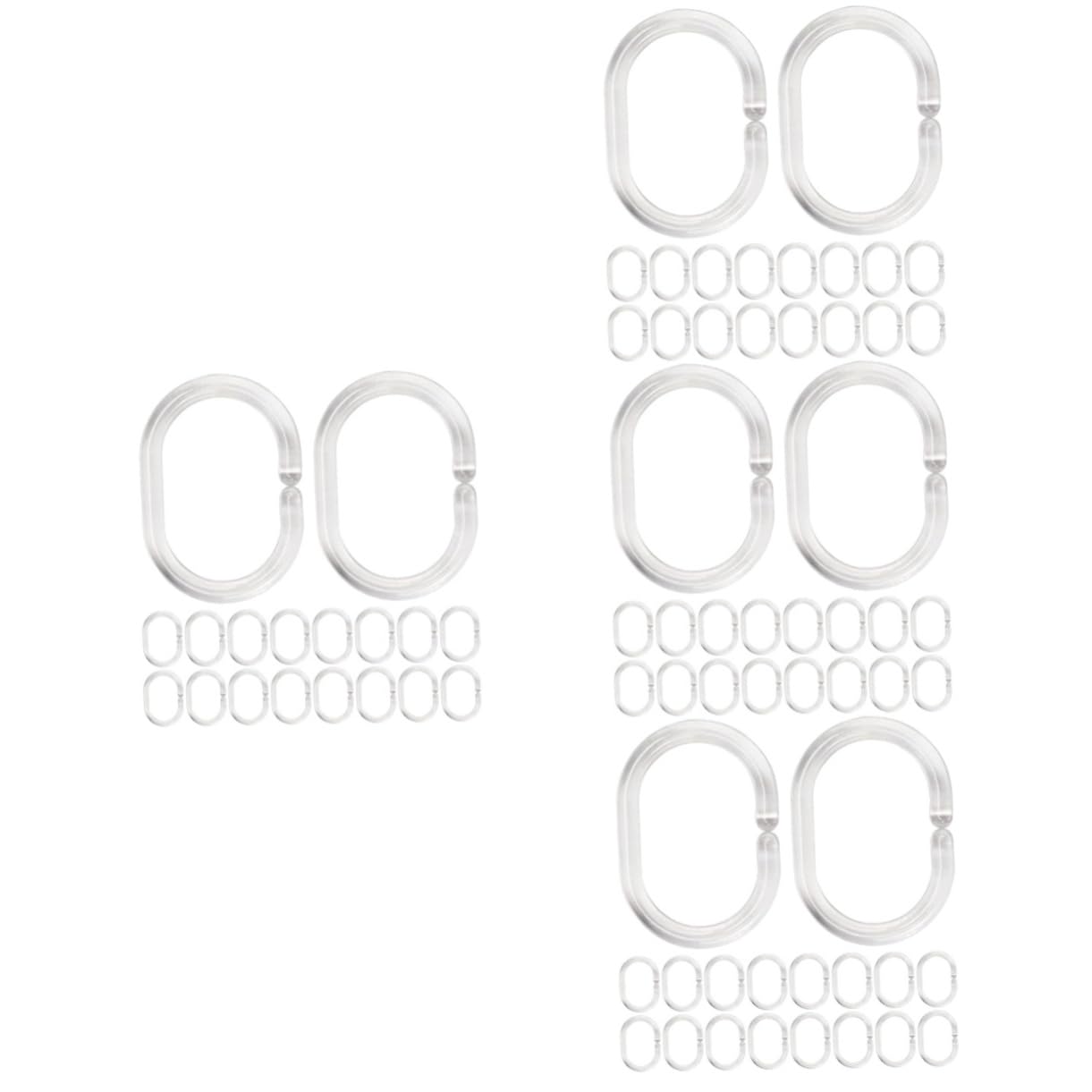 MAGICLULU 192 Pezzi Anello per Appendere della Doccia Decoro casa accessoribagno Ganci Trasparenti per Tende grucce Ganci per Tende Forniture per Tende da Bagno