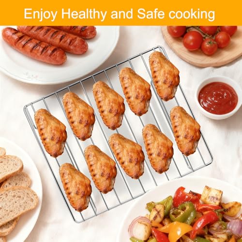 Image of Toaster Oven Accessories for Hamilton Beach Easy Reach 4 Slice Countertop Toaster Oven, 10.9x9.2 IN Food Grade Stainless Steel Toaster Oven Replacement Parts Wire Rack, Dishwasher Safe