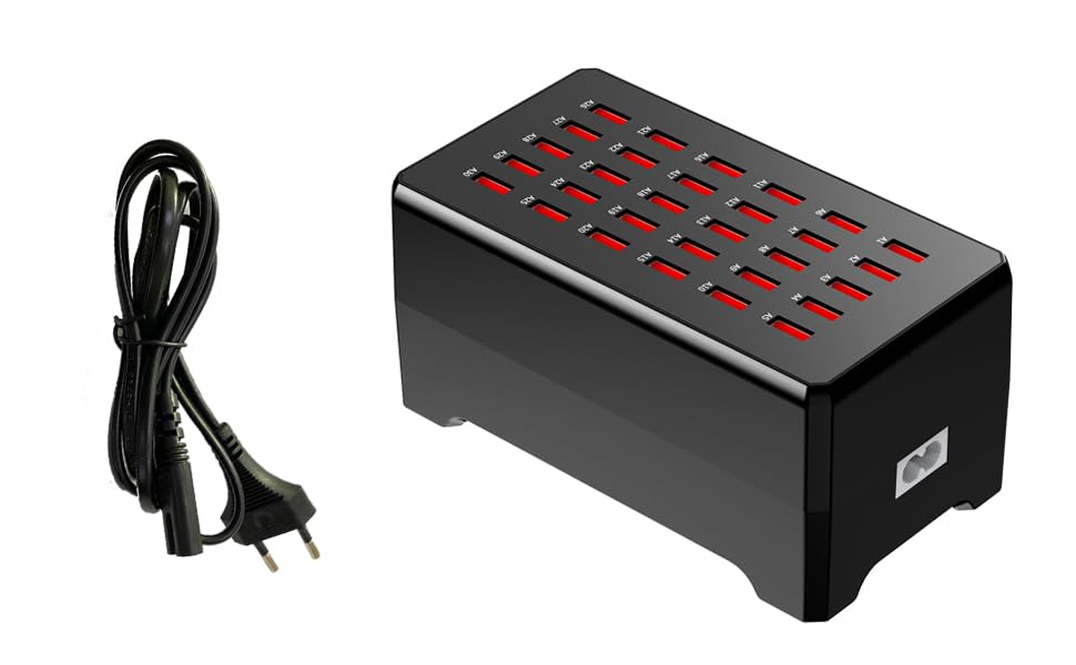 Station de Charge USB Balabaxer, 30 Ports 150W/30A, Station de Charge USB multiports pour Smartphones, tablettes et Autres appareils.