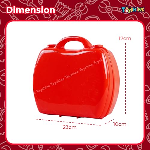 Image of Toyshine DIY Plastic Portable Tool Set Toy with Briefcase, 19 Accessories, Multicolor