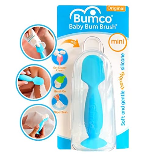 Bumco Diaper Cream Brush - Mini Baby Bum Brush with Travel Case, Baby Butt Paste Diaper Cream Spatula, Butt Paste Spatula for Baby Butt Cream, Mini Diaper Cream Applicator, Butt Spatula Baby, Blue
