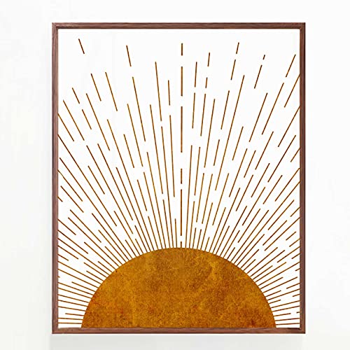 Sun Ray Art Prints Boho Bedroom Wall Decor Minimalist Decor Sun Prints Mid Century Modern Decor Living Room Prints Set Of 3 Prints Unframed 11X14Inch #TOP4