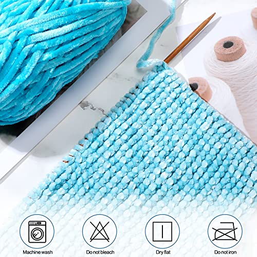 Image of Xinnun 12 Skeins 1116 Yards Chenille Velvet Soft Thick Plush Yarn Bulk for Crocheting Knitting Blanket DIY Weaving Craft, 6mm, 3.5 Oz /Skein(Multi Colors)