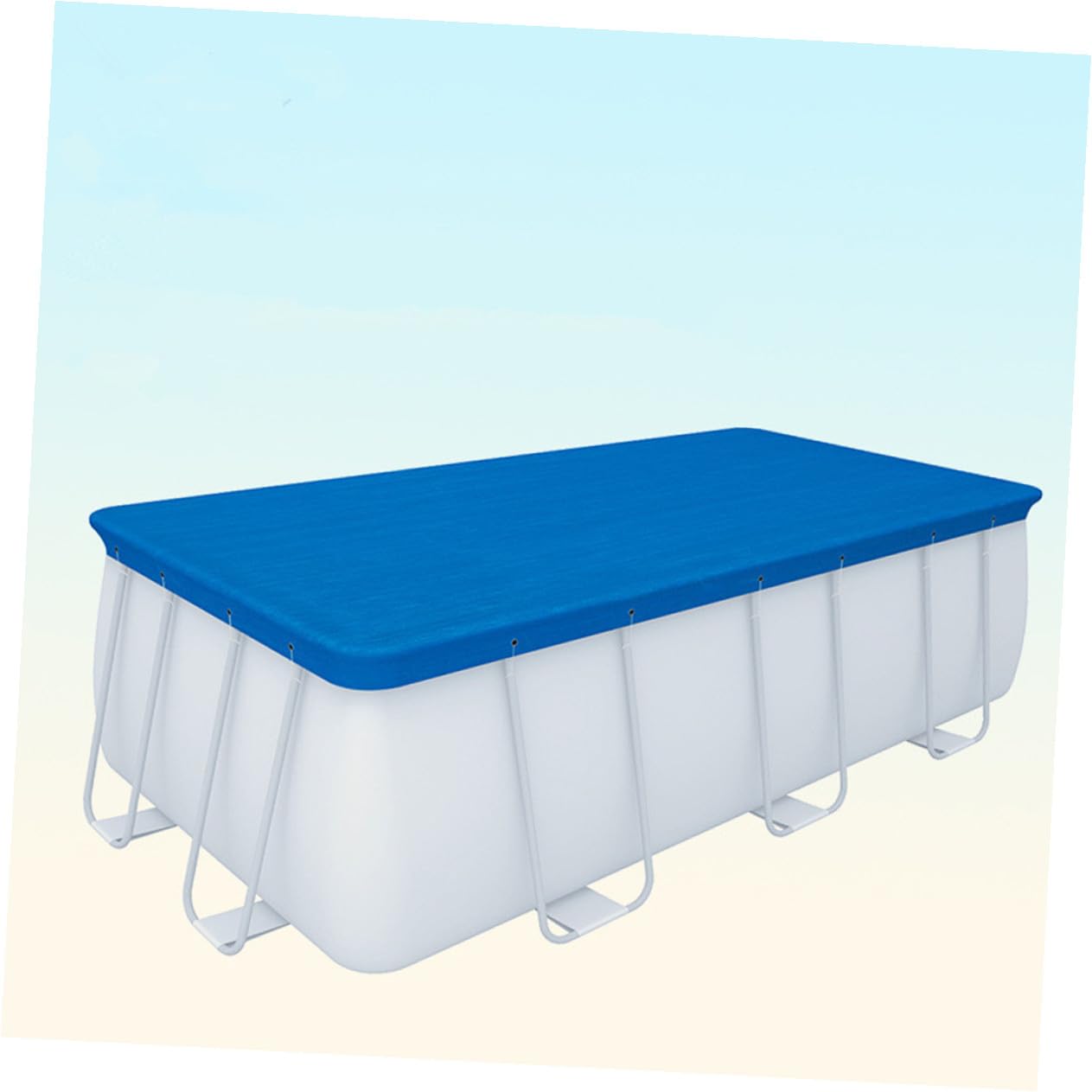 SHINEOFI Bâche de Protection pour Bassin PE Imperméable Antidérapante pour Bassins Tubulaires et Gonflables Couverture Pluie et Tapis Sol Bleu