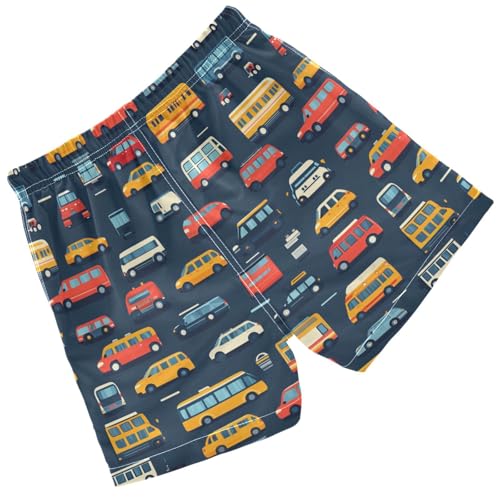 Pigsaly Boys Swim Trunks Cars Trucks Teal Blue Boys Board Shorts Swimsuit Swimwear Summer Bathing Suit 2T2