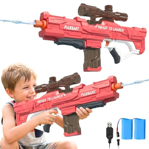 Image of VikriDA Automatic Electric Water Gun for Holi with Free Extra Rechargeable Battery, Auto Suction with 2 Spray Modes 800ML Capacity Up to 52 Ft Range - Leak-Proof Cover for Adults & Kids -Multicolor