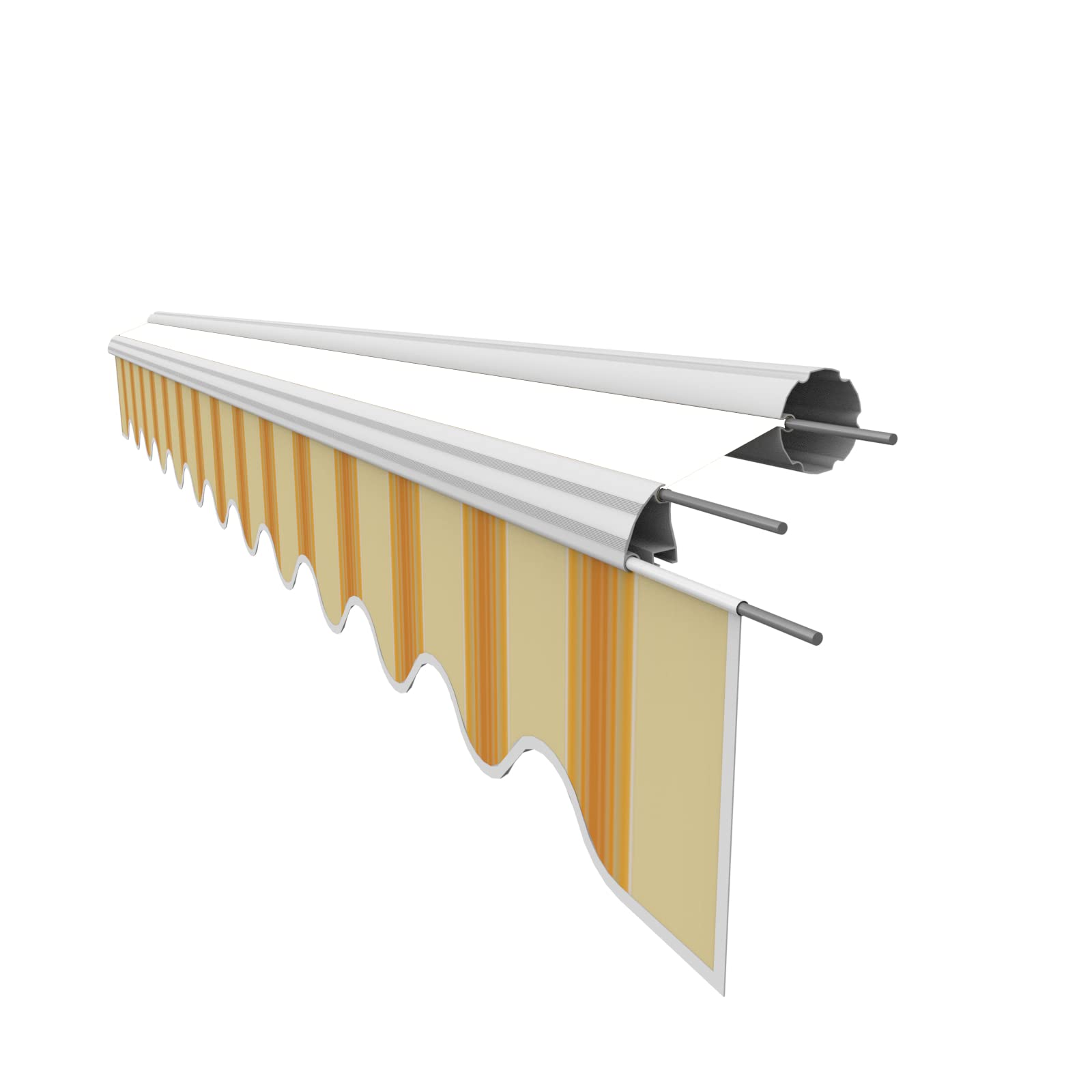 VANA Markisenstoff Volant für 4 m Markise Ersatzstoff Markisentuch Bespannung Sonnenschutz, nur Volant, fertig genäht, Maß 3,83 x 0,21 m, Design SPD038