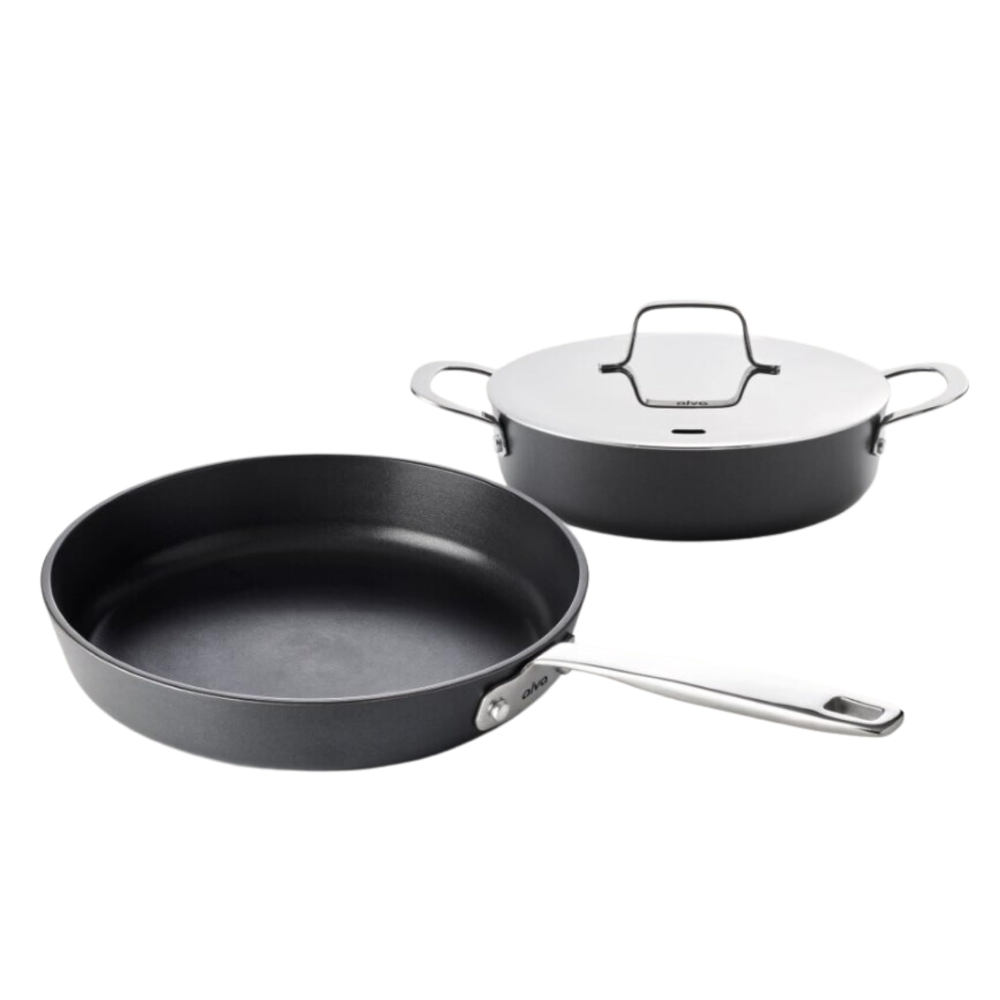 Alva Maestro 11" Nonstick Frying Pan Skillet & 9.5" Skillet Set, Ceramic Coated Aluminium for a Contemporary Design, Non Toxic, PFAS & PFOA Free, Oven Safe with Stainless Steel Handle