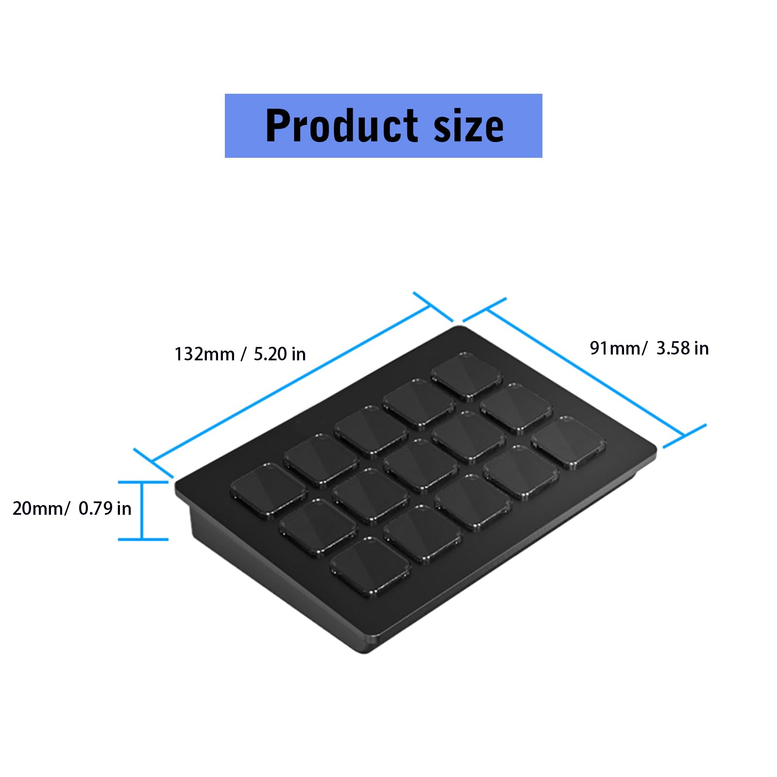 Dynamische LCD Tastatur mit 15 Tasten für Streaming, Alternative Befehlszentralen für Gaming, Live Übertragungen, Videobearbeitung, LCD Tastatur
