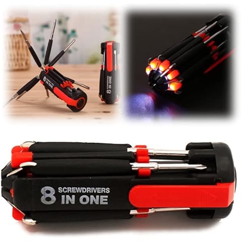 Multifunctional 8-in-1 Screwdrivers Tool with Worklight and Flashlight, Portable Multi Tool Screwdriver Professional Repair Tool, General Screwdriver Multitool for Home Kitchen Car Cover