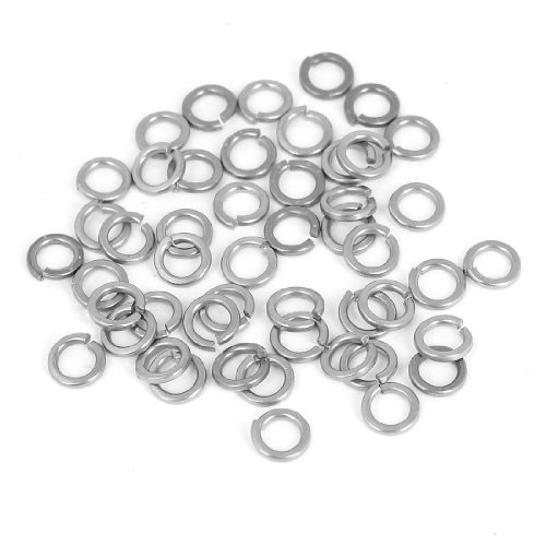 Aexit 50 Pcs Nuts 4mm Inner Dia Steel Split Lock Panel Nuts Spring Washer