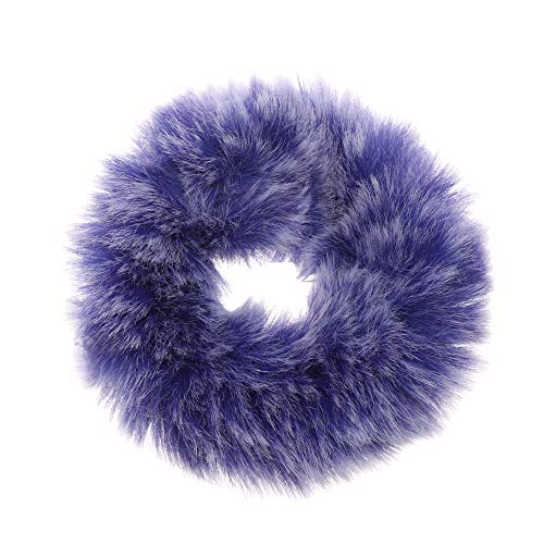 Preisvergleich Produktbild Haargummi, Kunstnerz, Pferdeschwanz-Halter, Plüschfell, elastisch, bunt, Leopardenmuster, saphirblau