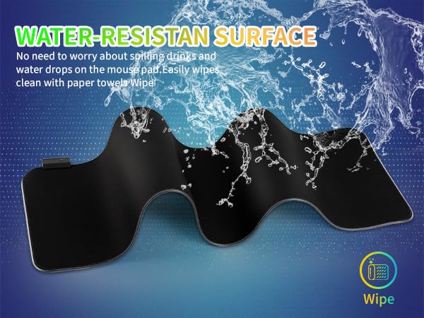 Image of RGB Gaming Mouse Pad-14 Light Modes, Extended Soft LED Mouse Pad, Anti-Slip Rubber Base, Computer Keyboard Large Mousepad Mat, Waterproof Mousepads (25.6 * 11.6 Inch)