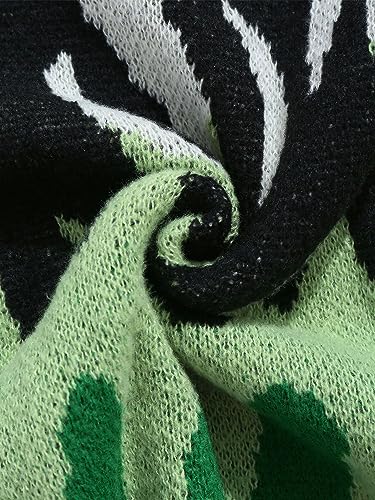 ZAFUL Men's Oversized Sweater Y2K Aesthetic Flame Graphic Crewneck Knit Pullover Unisex Casual Sweaters4