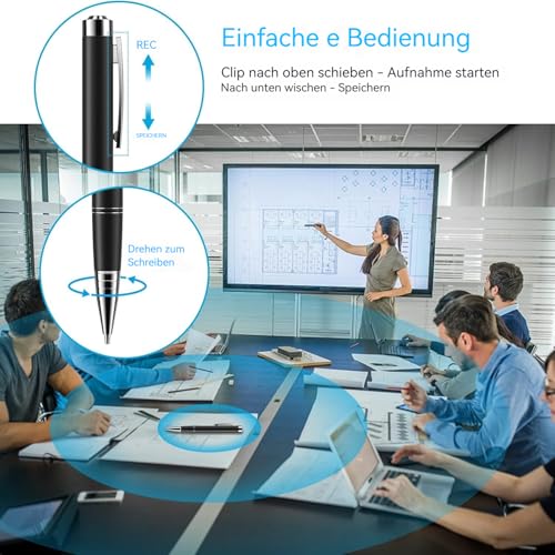 JUSTSTONE Digital Voice Recorder 100 GB, 1600 Stunden Aufnahmekapazität, 360° Surround-Aufnahme, One-Touch Aufnahme, Sprachaktivierung,AI Geräuschunterdrückung, Ideal für Klassenzimmer und Meetings