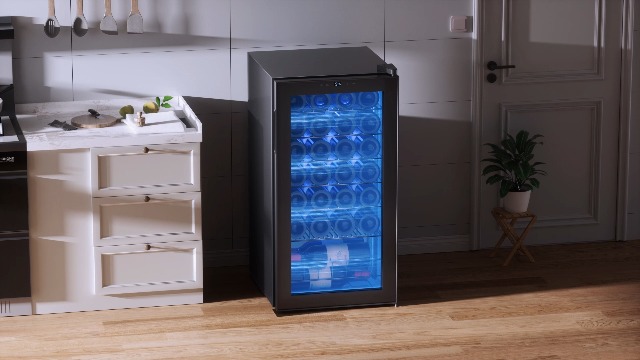 Image of Yeego 20 Bottle Wine Fridge, Compressor Wine Cooler Refrigerator, 38-65℉ Freestanding Wine Cellar with Digital Temperature Control & Double-layer Glass Door & Soft LED for Home, Office, Bar