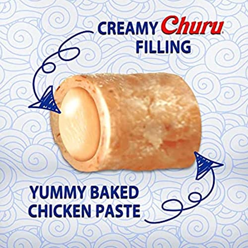 Churu Bites by INABA Dog Treat, Chicken & Tuna Flavour 8 Pack (64 x 12g total) / Crispy Pouches with Creamy Filling Treat - Image 3