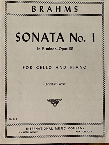 Sonata No. 1 in E minor, Op. 38 [for CELLO and PIANO] - image 1