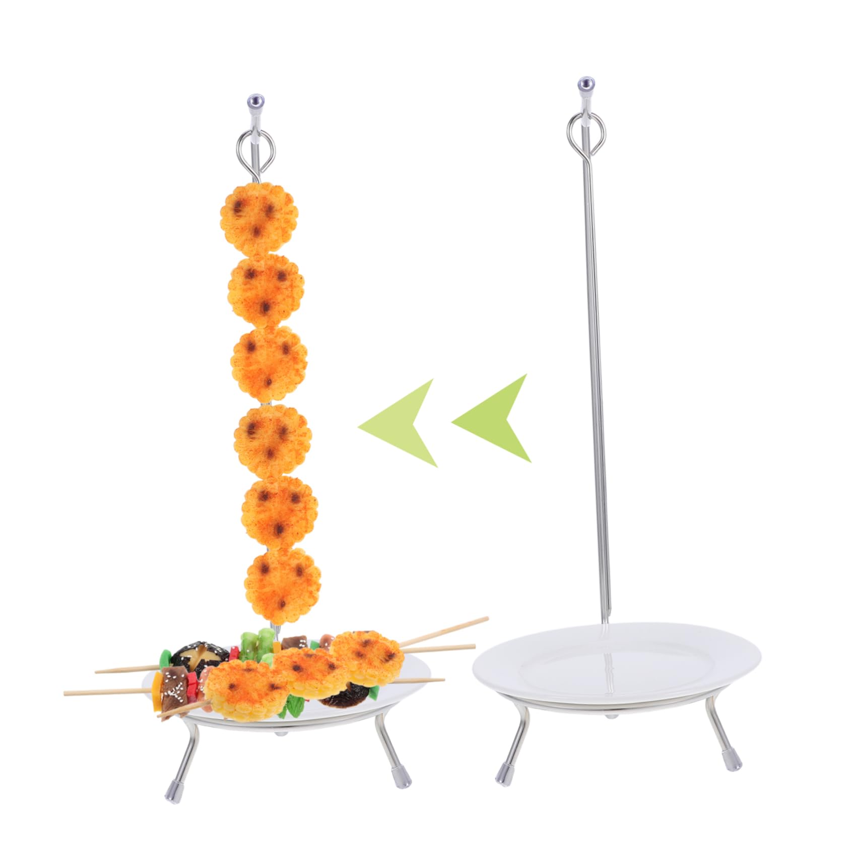 Mikinona Spiedini Acciaio Per Barbecue Con Supporto Riutilizzabili Per Carne Verdure e Arrosti Per Grigliate Indoor e Outdoor Resistente e Sicuro Per Feste All Aperto