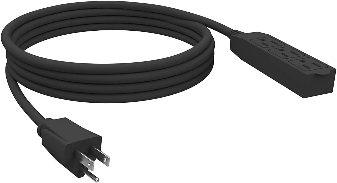 Stanley 31913 Cordmax Shop 12, 3-Oultet Grounded Extension Cord, Black,